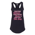 thumbnail image 2 of Wild Bobby, Fighting Cancer And Still Sexy, Breast Cancer Awareness, Women Racerback Tank Top, Black, Small, 2 of 5