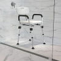 Emma Oliver 300 Lb. Capacity Adjustable White Bath & Shower Chair with Depth Adjustable Back