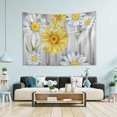 thumbnail image 2 of GZHJMY Wooden Daisy Sunflower Tapestries Wall Hanging Bedding Tapestry Aesthetic Tapestries for Bedroom Living Room Dorm Home Wall Decor 80" x 60" Horizontal Tapestry Gift Decor, 2 of 7