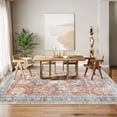thumbnail image 2 of Washable Area Rugs 5x7 Rug for Living Room Indoor Mats for Entryway Soft Bedroom Rug Non Slip Vintage Boho Area Rug Farmhouse Throw Rugs Low Pile Stain Resistant Carpet 5'x7' Terracotta, 2 of 8