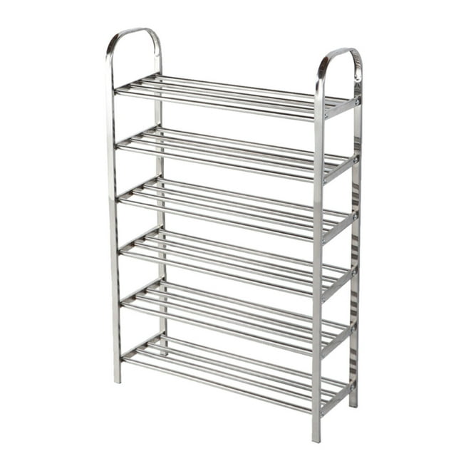QualitChoice 4-Tier Shoes Rack Organizer Multi-layer Stainless Shoe Storage Shelf for Living Room Doorway No.14