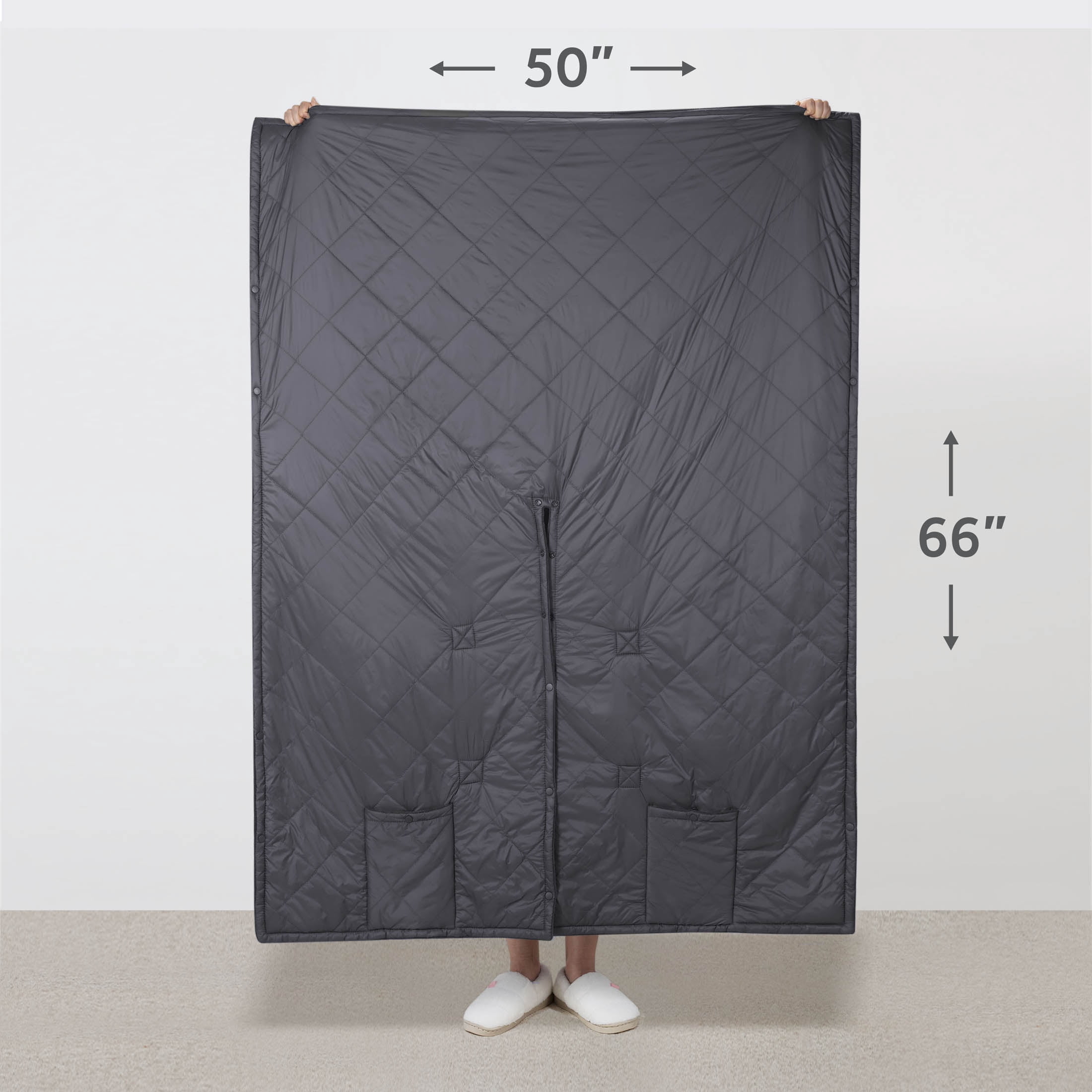 (6 pack) Sunbeam On-The-Go Outdoor Throw Charcoal Nylon Microplush, 4 Heat Settings, Cordless Heated Blanket, 50" x 60"