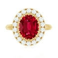 thumbnail image 4 of Rosec Jewels Lab Grown Ruby Ring with Moissanite Halo, Vintage Inspired Ring - AAAA Grade, 14K Yellow Gold, US 7.50, 4 of 9
