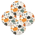thumbnail image 2 of 15.4" Round Placemat Set of 4 Polyester Fabric Place Mats Non-Slip Dining Kitchen Table Mats for Kitchen Party Decor Simple Cartoon Halloween Pattern, 2 of 5