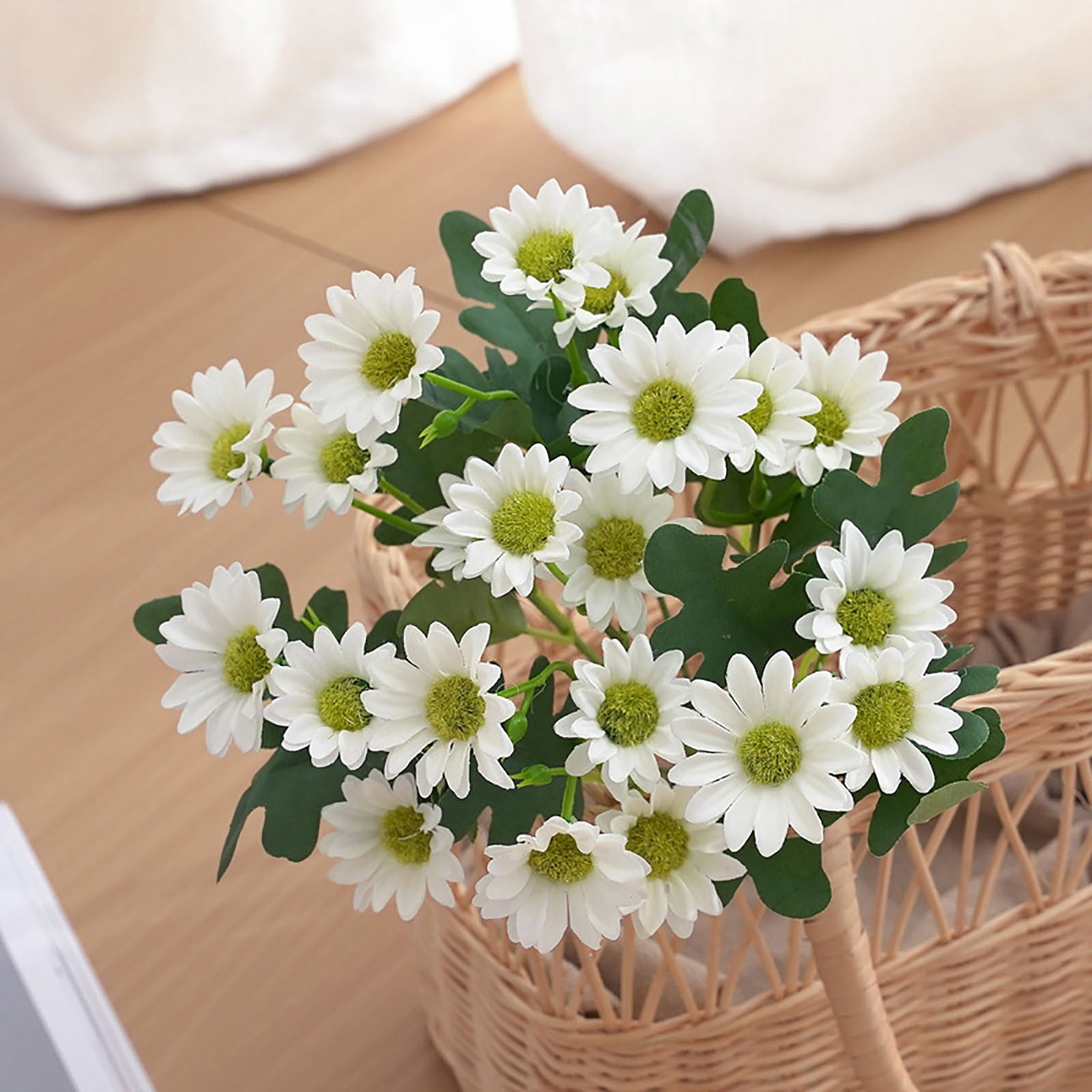 6PCS Sunflower & Daisy Bouquet - Realistic Silk Artificial Flowers for Wedding, Home Decor, Outdoor Spring Decoration, Party Centerpieces, Porch, Patio & Table Arrangements
