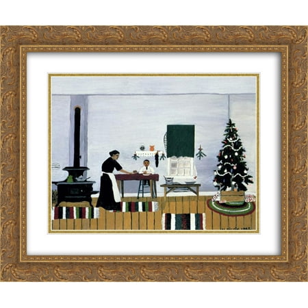 Horace Pippin 2x Matted 24x20 Gold Ornate Framed Art Print 'Christmas Morning