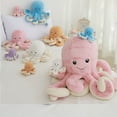 thumbnail image 3 of Colorful Octopus Plush Toy - Soft Stuffed Animal in Blue/Pink/White/Purple/Brown, Cuddly Companion for Kids, Adorable Decor for Home & Nursery, 3 of 9