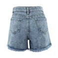 thumbnail image 6 of Durtebeua Denim High Waist Shorts for Women Frayed Raw Hem Ripped Denim Jean Shorts With Pockets Blue XXL, 6 of 6