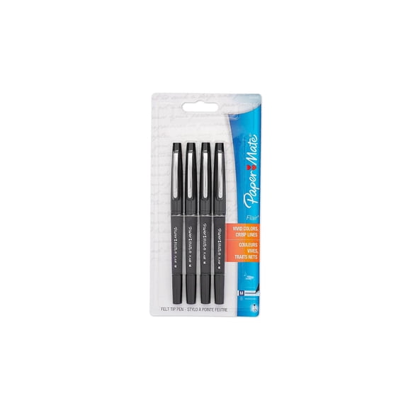 Sanford Felt Tip Pen - Black Ink - 4 Pack