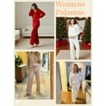 thumbnail image 5 of UVN Winter Pajama for Women Sweater Set Ladies V neck Tops and Long Pants Warm 2 Piece Loungewear, 5 of 10
