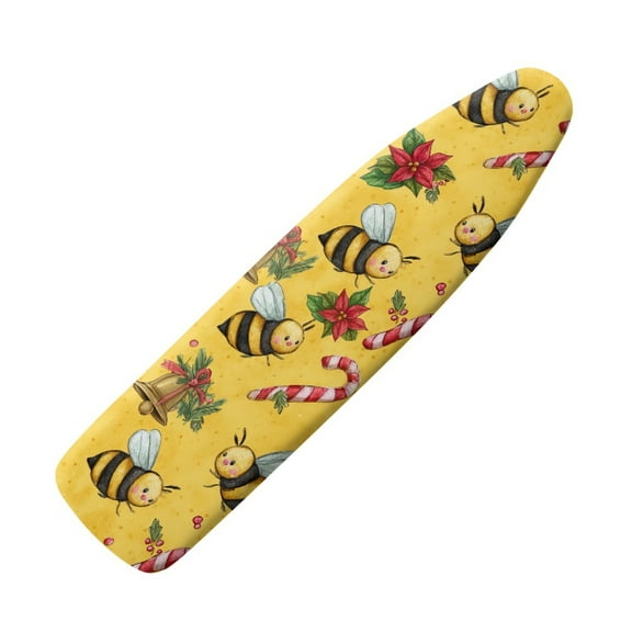 Renewold Christmas Yellow Bee Print Ironing Board Cover with Elastic Edge Soft Breathable Cover Resist Scorching Ironing Board Protector Home Christmas Decor