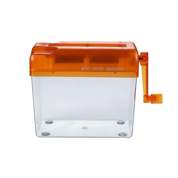 Hand Crank Paper Shredder Mini Document Paper Cutting Tool Receipts Ticket Bill Cutting Machine Office Supplies Orange