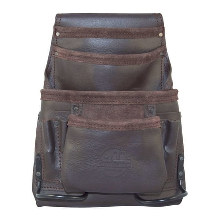 UPC: 0819972022503 | Graintex 10 Pocket Oil Tanned Leather Nail & Tool Pouch Dark Brown Color for Constructor/Electrician/Plumber