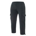 thumbnail image 2 of Mens Loose Cargo Pants Cual Drawstring Eltic Waist Wide Leg Athletic Sweatpants Outdoor Trousers, 2 of 4