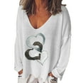 thumbnail image 2 of OKBOP Orange Tops for Women,Fashion Casual Print V-Neck Loose Long Sleeve T-Shirt Pullover White Blouses for Women Dressy Sweatshirts for Teen Girls, 2 of 6