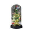 thumbnail image 3 of MXTPOV Small Christmas Tree with Glass Dome, Artificial Christmas Tree with String Lights, Xmas Tree Night Light, Fairy Lights Christmas Decorations, 9 inch, 3 of 6
