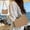 Coffee, variant on Straw Shoulder Bag for Women, Boho Woven Raffia Purse with Charm Chain, Adjustable Strap Summer Beach Vacation Bag