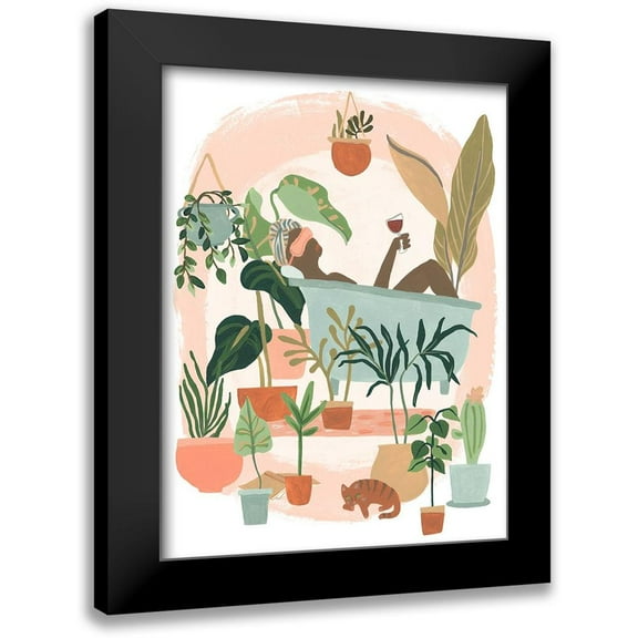 Vess, June Erica 12x14 Black Modern Framed Museum Art Print Titled - Plant Lady Bath II