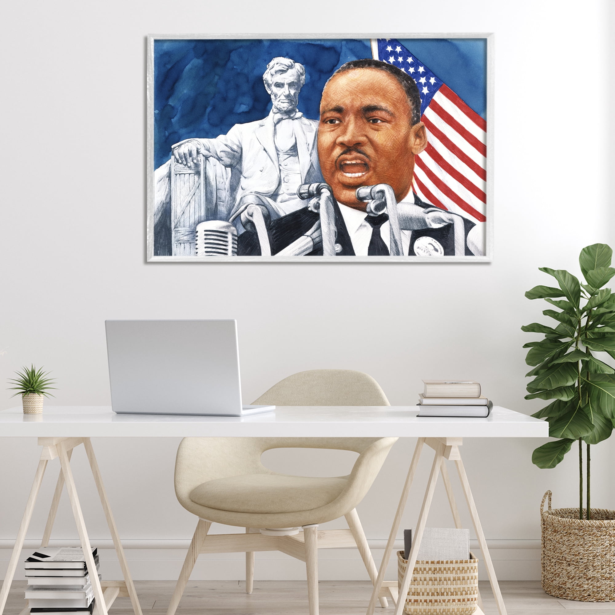 1960s American Speech Portrait White Framed Giclee Art, design by Wind River Studios