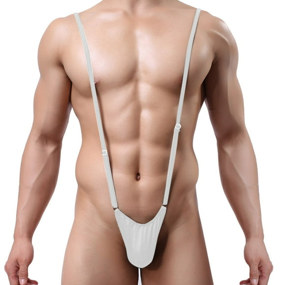 Men's Funny Lingerie Sexy Strap Adjustable Thong T Pants U Bag Design Men's Bodysuit Womens Sleepwear Sexy