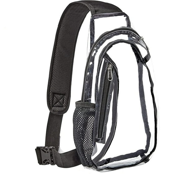 MUSOIE Clear Sling Bag for Stadium Events Crossbody Travel Backpack Casual Chest Daypack