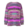 thumbnail image 4 of Women's Oversized Sweaters Colorful Striped Pullover Tops Chunky Knit Long Sleeve Crewneck Shirts, 4 of 6