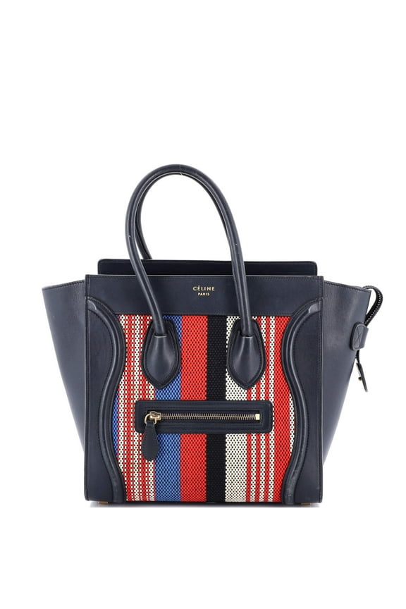 Pre-Owned Luggage Bag Canvas and Leather Micro By Rebag