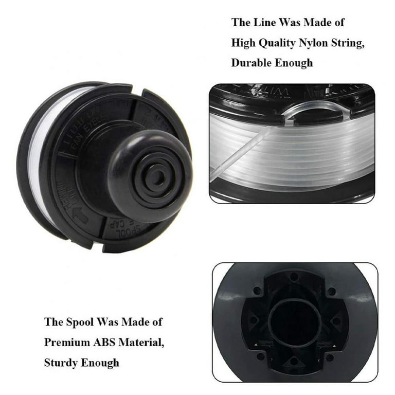 Premium Weed Eater Spools Compatible with Black and Decker Rs-136 St4500 ST1000 ST4000 Ge600 Cst800 St6800 String Trimmer Replacement Spool Line 20ft