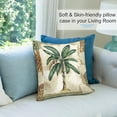 thumbnail image 6 of Tropical Palm Tree Throw Pillow Covers 20 x 20 Inch Summer Outdoor Green Leaves Decorative Pillow Cases Polyester Linen Cushion Covers for Couch Sofa Home Decor Set of 4, 6 of 7