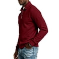 thumbnail image 6 of GrmtClth Men's Quarter Zip Stand Collar Sweatshirt Lightweight Knit Long Sleeve Polo Shirt Plush Fleece Lined Sweaters Wine S, 6 of 8