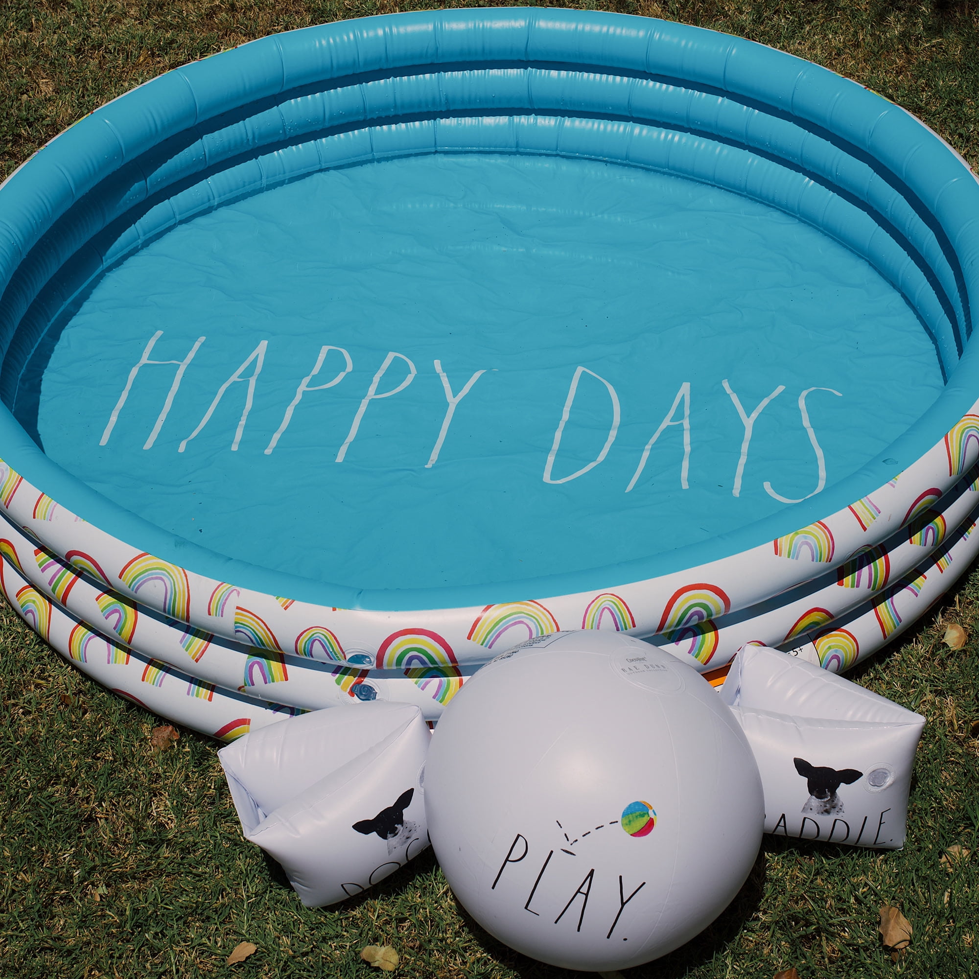 Rae Dunn: Swim Kick Play Water Wings & 12" Beach Ball -CocoNut Float, Water Inflatable & Durable Swim Aids, Kids Age 3+
