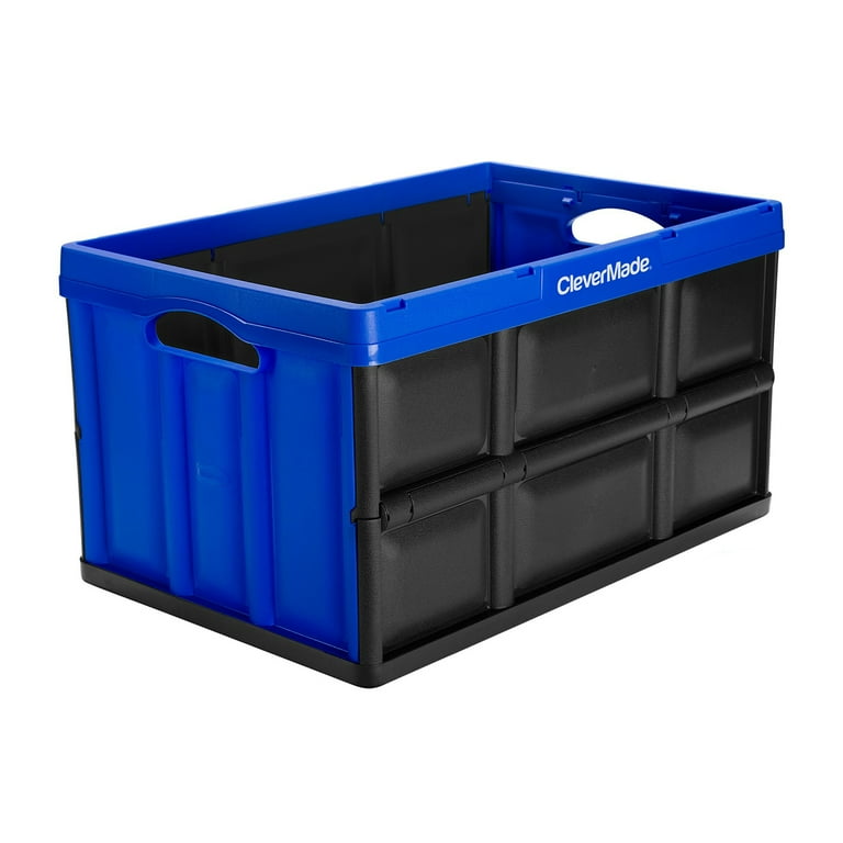 CleverMade Large Plastic Containers, Durable Stackable 62L