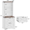 thumbnail image 2 of 2 Drawer File Cabinet with Lock, Wood Filing Cabinet fits Letter, Legal, A4 Size, Hanging File Folders, Farmhouse File Cabinets for Home Office with Adjustable Storage Shelf, White, 2 of 7