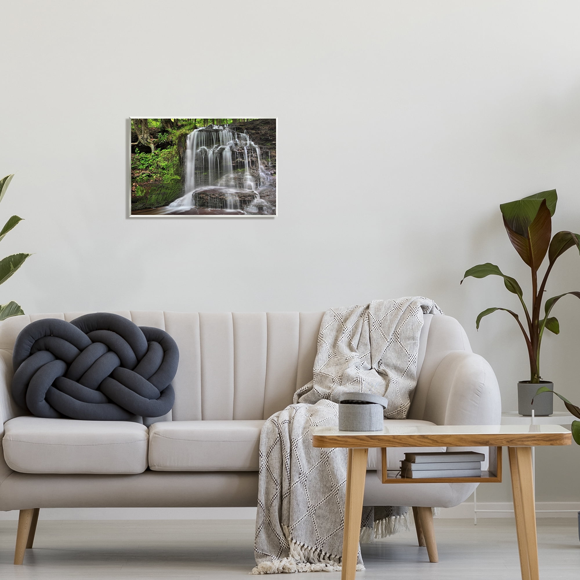 Stupell Industries Woodland Waterfall Nature Creek Landscape Photography Unframed Art Print Wall Art