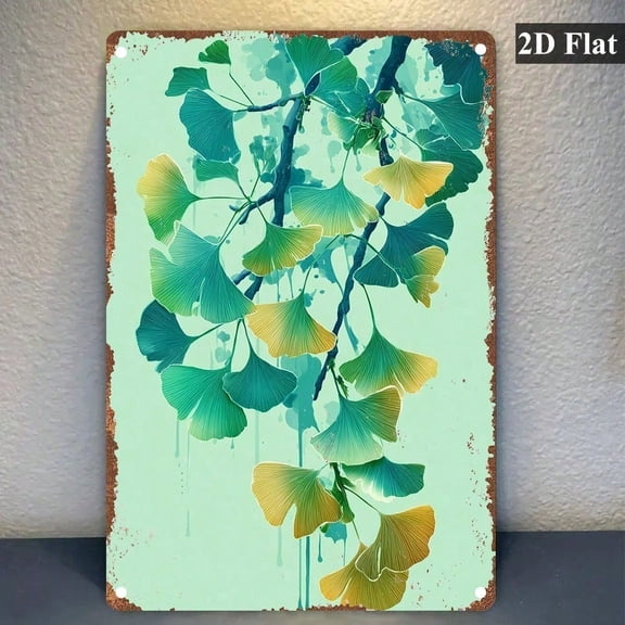 HELLOYOUNG Vintage Larch Branch Metal Wall Art, 2D Flat Minimalist Farmhouse Decor for Garden Bar Cafe Office Gym Modern Spaces