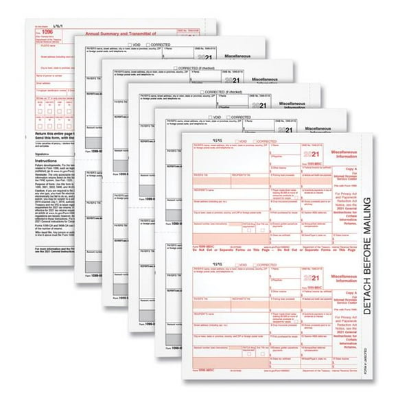 Tops Business Forms TOP22993MISC 8.5 x 11 in. Five Part Tax Form, White - Pack of 50