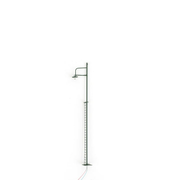 Matsuzay Modelo de tren, farola, decoraciones para el jardín del hogar, luz LED de vía férrea, lámpara de pista de un solo cabezal en miniatura, Artesanía Verde (Escala 1:87) Matsuzay HA064509-06