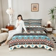 thumbnail image 4 of Manfei Boho bohemian Style Bedding Comforter Set,Vintage Aztec Geometric Twin Comforter Sets,Brown Cyan Beige Bedding Set For Men Women,Ultra Soft Home Decor Reversible,2 Pieces, 4 of 8