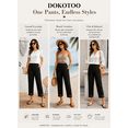 thumbnail image 5 of DOKOTOO Womens Casual Crochet Lace Pants Drawstring Elastic Waist Cropped Pants Lightweight Straight Leg Trousers with Pockets, 5 of 10