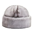 thumbnail image 2 of Naierhg Beanie Winter Hat No Brim Ergonomic Keep Warm Padded Thickened Winter Wear Imitation Mink Winter Head Plush President Hat for OutdoorGrey, 2 of 8