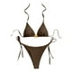 thumbnail image 5 of WILLBEST Traje de Baño Mujer Curvy conjunto de Bikini de Dos Piezas con Cuello Halter Triangular Tanga Sexy Traje de Baño con Cordones Laterales, 5 of 6