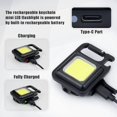 thumbnail image 3 of 2x Mini LED Work Light Inspection Lamp Rechargeable 500 Lumens Magnetic Portable Work Light Small Keychain Waterproof Flashlights for Camping Repair Emergency Lighting [Energy Class A++], 3 of 5