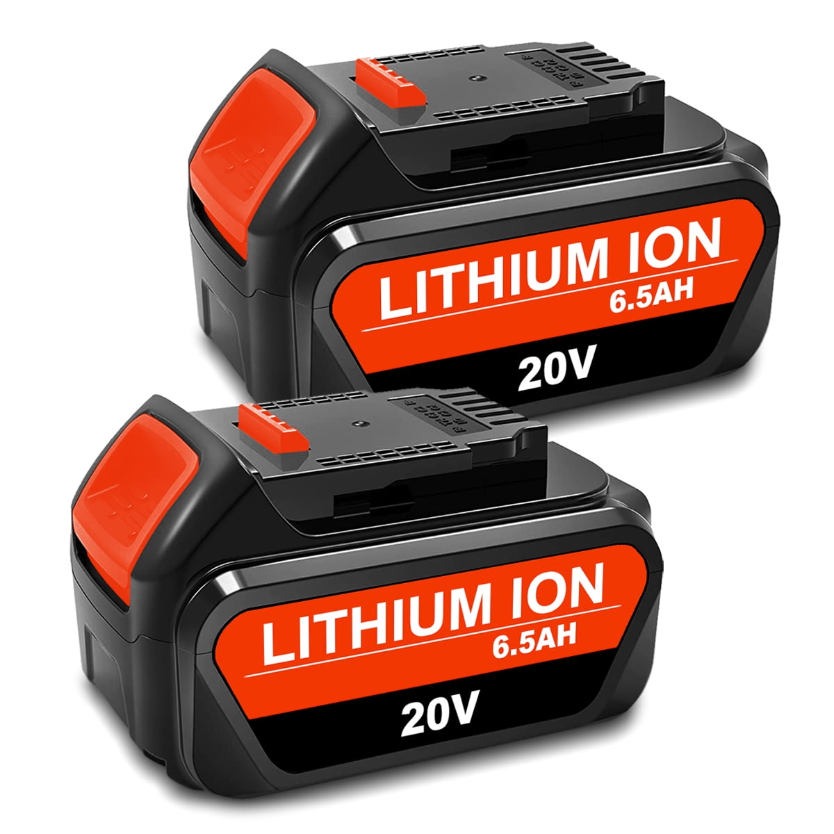 2 Pack 20V Max 6.5Ah High Capacity Battery DCB205-2 for DEWALT 20V Max XR Battery 6.0Ah DCB206-2 5.0Ah DCB205-2 4.0Ah DCB204-2 DCB200-2 20V Max XR Lithium Battery