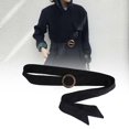 thumbnail image 3 of Abrigo de lana para mujer, cinturón de cintura, cinturón de repuesto, versátil, moderno, con hebilla, gabardina, cinturón, cinturón para chaqueta, Negro Fernando Cinturón ancho, 3 of 8