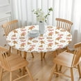 thumbnail image 3 of White Christmas Gingerbread Man Pattern Round Fitted Tablecloth with Elastic Edge,Dining Table Cover Waterproof,Outdoor Round Tablecloth for Camping,Dining,Indoor and Outdoor, 3 of 7