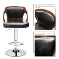 thumbnail image 2 of Lacoo Walnut Bentwood Bar Stools with PU Leather ,Black,1 Piece, 2 of 6