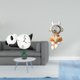 thumbnail image 2 of Reloj de pared con diseño de panda, estatua de , figura espacial, adorno de tablero de densidad, material de resina de vidrio, bonito diseño, 2 of 8