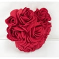 thumbnail image 3 of Fennco Styles Heart Shaped Felt Flowers Decorative Filled Throw Pillow 13" W X 13" L – Pink 3D Rose Accent Cushion for Bed, Couch, Sofa, Home, Office Décor, Holidays, Housewarming and Valentine's Day, 3 of 5