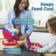 thumbnail image 3 of Bentgo Chill Kids Leak-Proof Lunch Box - 4-Compartment Bento Box with Built-In Ice Pack, 3.3 Cup Capacity, PFAS & BPA-Free, Microwave & Dishwasher Safe, Ideal Size for Ages 3 to 7 (Red/Royal), 3 of 10