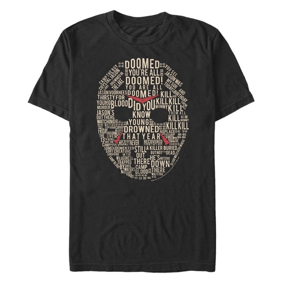Men's Friday the 13th Jason Text Mask Graphic T-Shirt